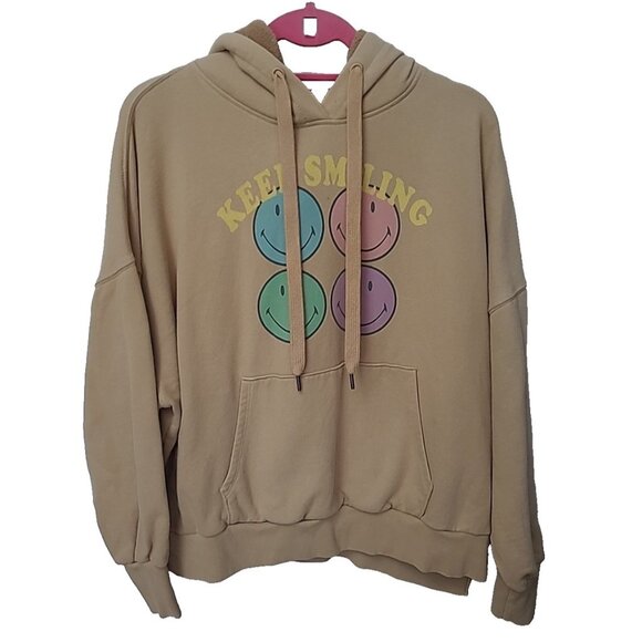 American Eagle Women Pullover S Big Hugs Keep Smiling Graphic Oversized Hoodie - Picture 9 of 14